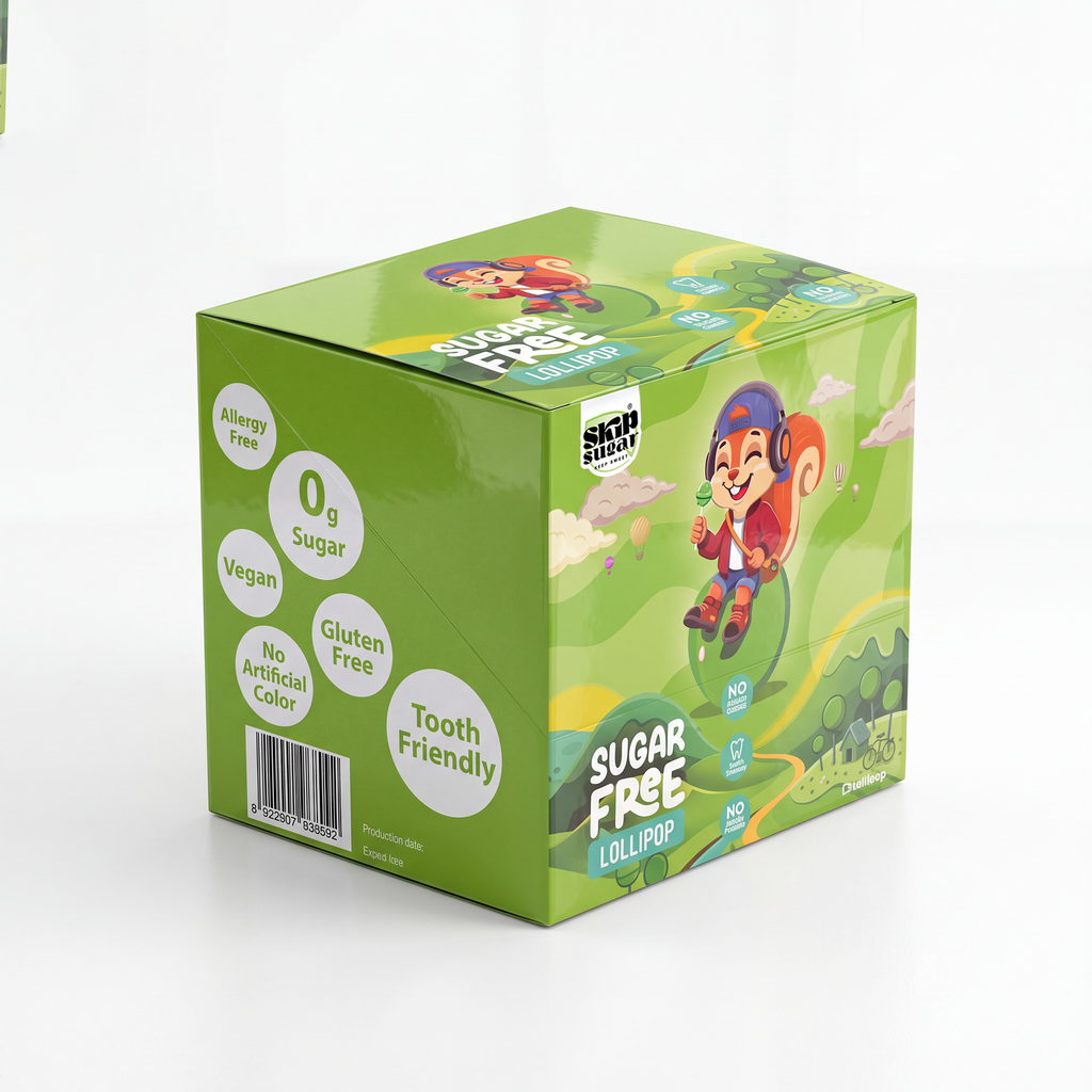 Sugar-Free Lollipop Box — Green Apple (12 pcs)